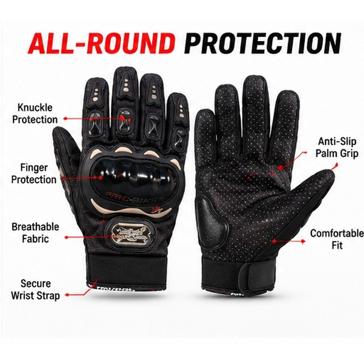 PRO-BIKER Motorcycle Riding Gloves Protective Riding & Cycling Gloves