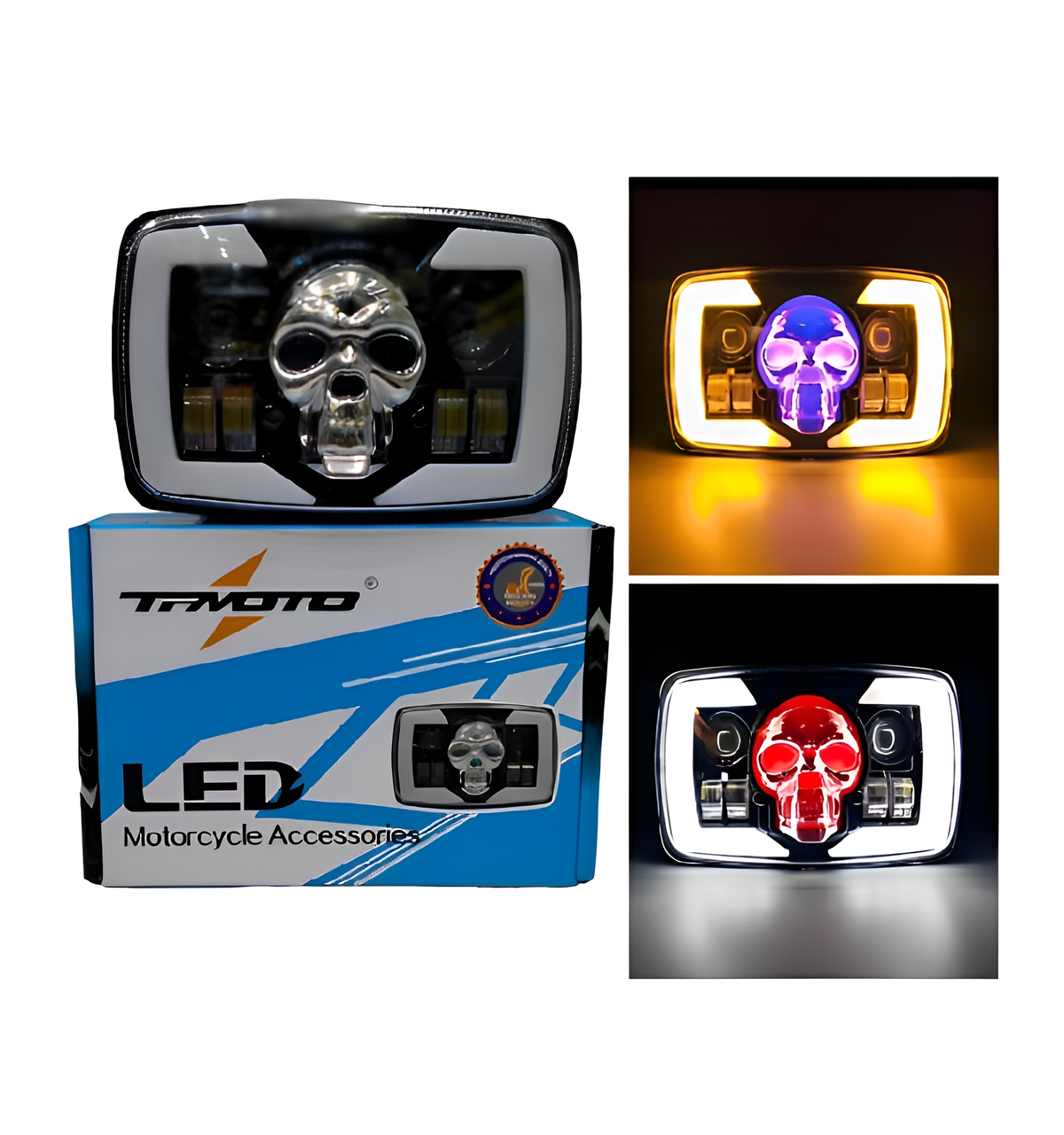Skull Style Headlight with Indicators – Upgraded Model for Honda CD70 / CG125