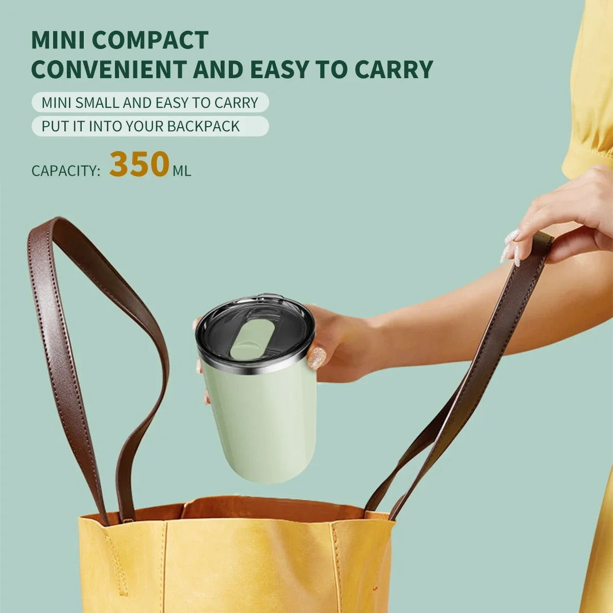 350ml Stainless Steel Automatic Self-Stirring Mug Magnetic Mixing Cup