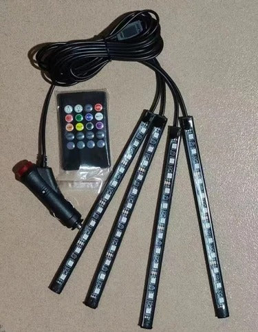 12V Car Interior LED Ambient Light – Music Sync RGB Strip