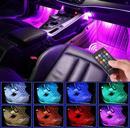 12V Car Interior LED Ambient Light – Music Sync RGB Strip
