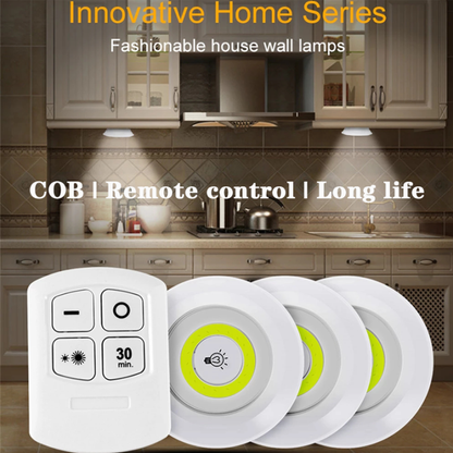 3-Pack Remote Control LED Tap Lights