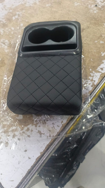 Universal Car Armrest Cushion with Cup Holder & Storage Box