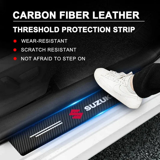 Carbon Fiber Car Door Sill Protector Stickers Set of 4
