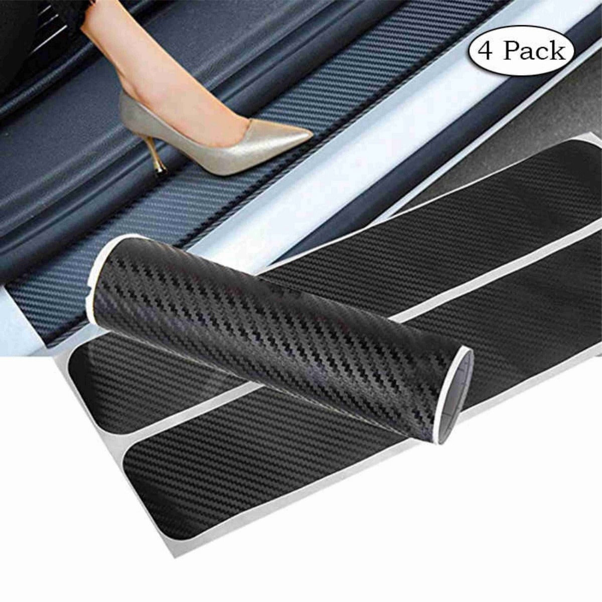 Carbon Fiber Car Door Sill Protector Stickers Set of 4