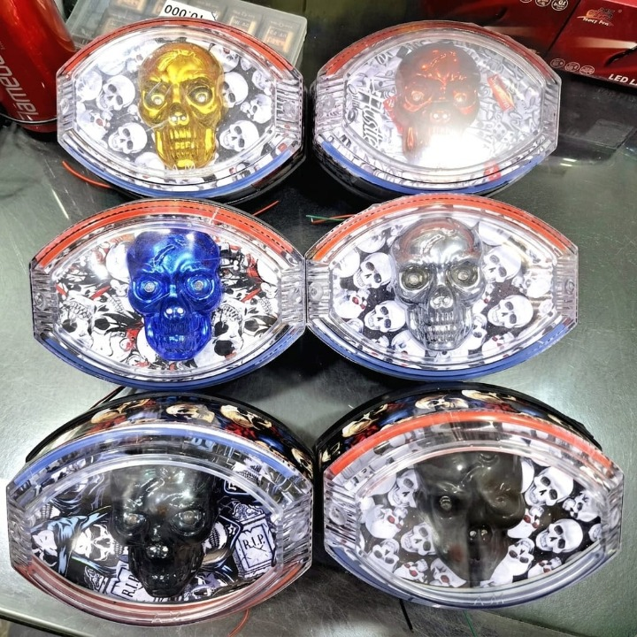 125cc Motorcycle LED Skull Tail Light – Multi-Color Rear Light