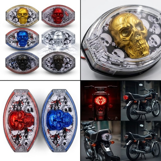 125cc Motorcycle LED Skull Tail Light – Multi-Color Rear Light
