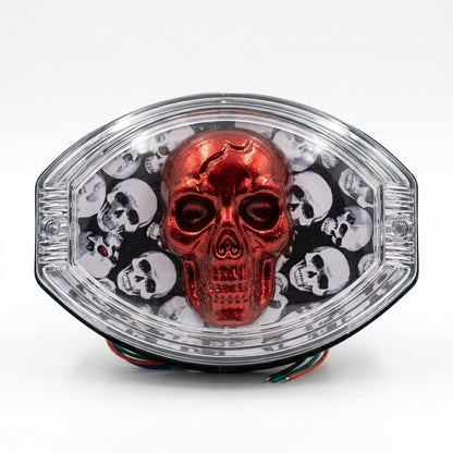 Universal 125cc LED Skull Tail Light  Multi-Color Bike Back Light
