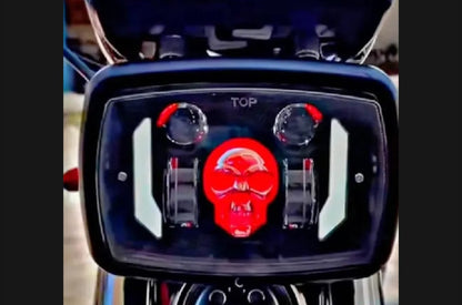 Premium Skull Headlamp for Honda CD70 & CG125 – Red Skull DRL