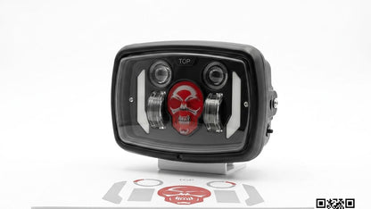 Premium Skull Headlamp for Honda CD70 & CG125 – Red Skull DRL