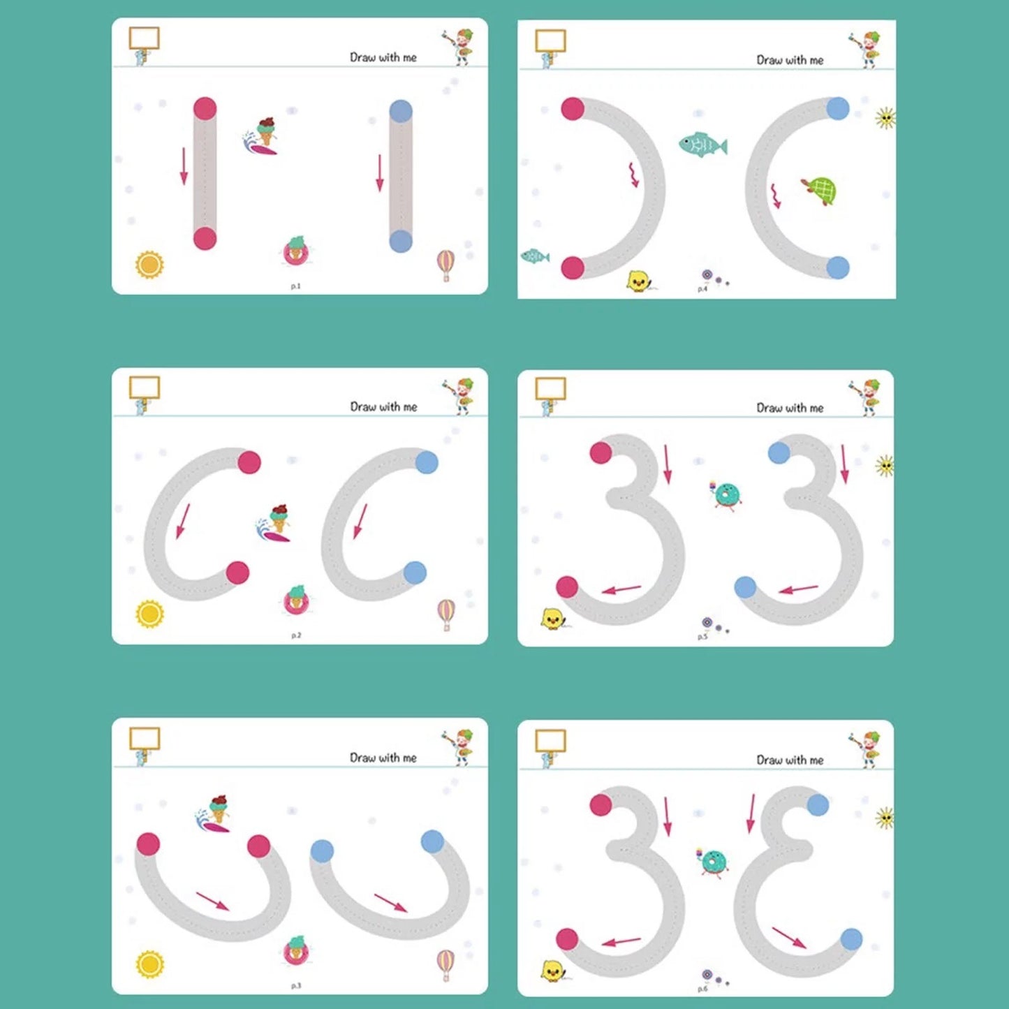 A4 Kids Tracing Book with 2 Markers