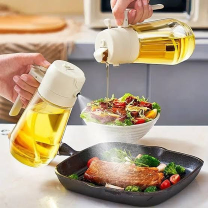 2-in-1 Oil Sprayer Bottle Kitchen Accessory