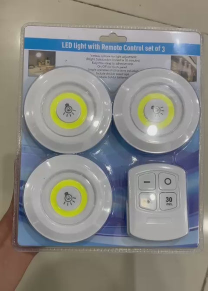 3-Pack Remote Control LED Tap Lights