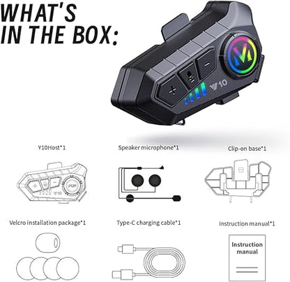 Y10 Motorcycle Helmet Bluetooth Headset – Wireless Intercom & Voice Control