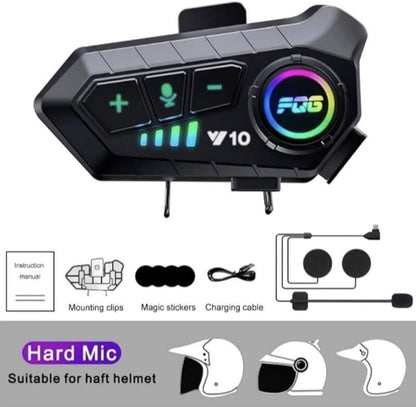 Y10 Motorcycle Helmet Bluetooth Headset – Wireless Intercom & Voice Control